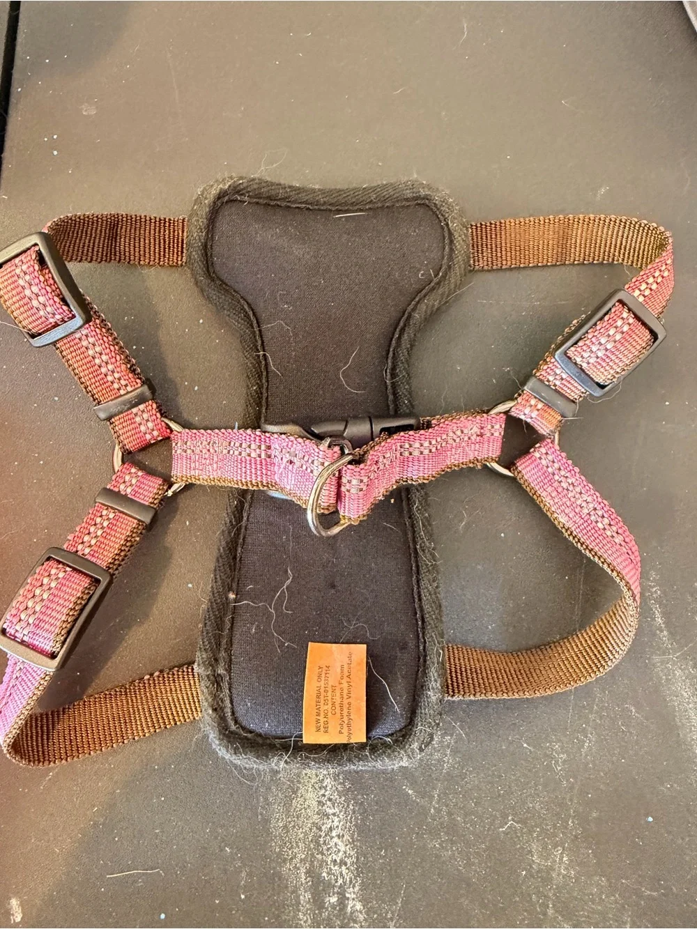 Pink & Brown Padded Dog Harness - Comfortable Step-In Design